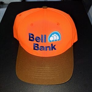 Bell Bank Embroidered Logo Snapback Cap Hat – Blaze Orange Black